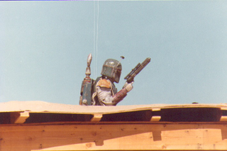 Illustration for article titled Secret behind-the-scenes Star Wars photos show the final flight of Boba Fett